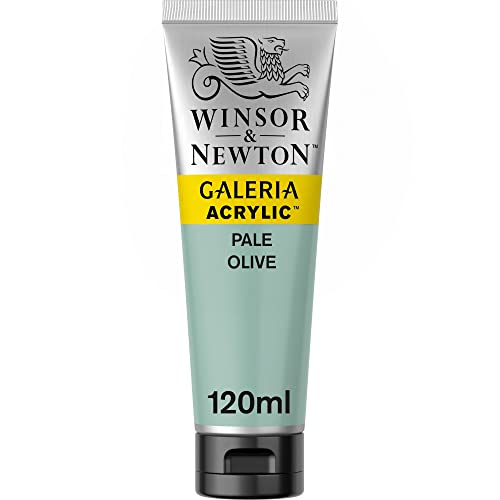 Winsor & Newton 2131435 Galeria Acrylfarbe, hohe Pigmentierung, lichtecht, buttrige Konsistenz, 120 ml Tube - Olivgrün Hell von Winsor & Newton