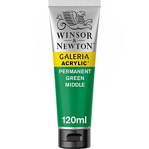 Winsor & Newton 2131484 Galeria Acrylfarbe, hohe Pigmentierung, lichtecht, buttrige Konsistenz, 120 ml Tube - Permanentgrün Mittel von Winsor & Newton