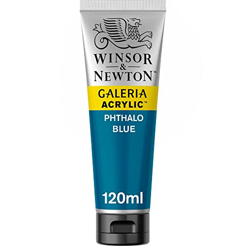 Winsor & Newton 2131516 Galeria Acrylfarbe, hohe Pigmentierung, lichtecht, buttrige Konsistenz, 120 ml Tube - Phthaloblau von Winsor & Newton