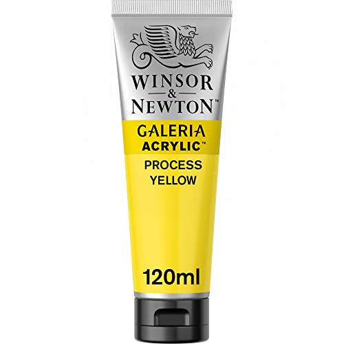 Winsor & Newton 2131537 Galeria Acrylfarbe, hohe Pigmentierung, lichtecht, buttrige Konsistenz, 120 ml Tube - Process Gelb von Winsor & Newton