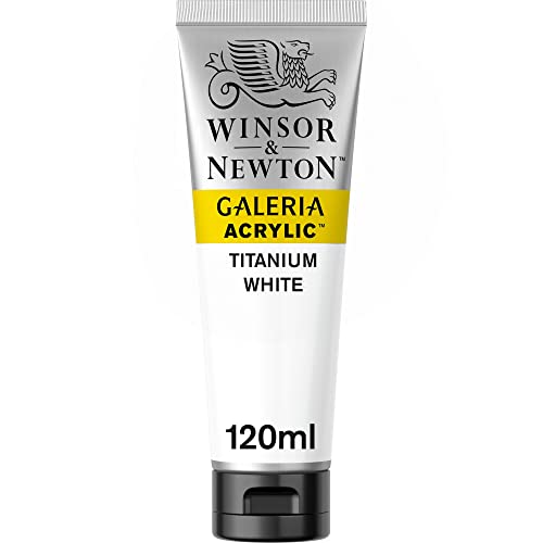 Winsor & Newton 2131644 Galeria Acrylfarbe, hohe Pigmentierung, lichtecht, buttrige Konsistenz, 120 ml Tube - Titanweiss von Winsor & Newton