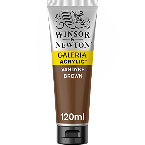 Winsor & Newton 2131676 Galeria Acrylfarbe, hohe Pigmentierung, lichtecht, buttrige Konsistenz, 120 ml Tube - Vandyke Braun von Winsor & Newton