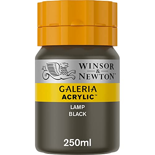 Winsor & Newton 2137337 Galeria Acrylfarbe, hohe Pigmentierung, lichtecht, buttrige Konsistenz, 250 ml Tube - Lampenschwarz von Winsor & Newton