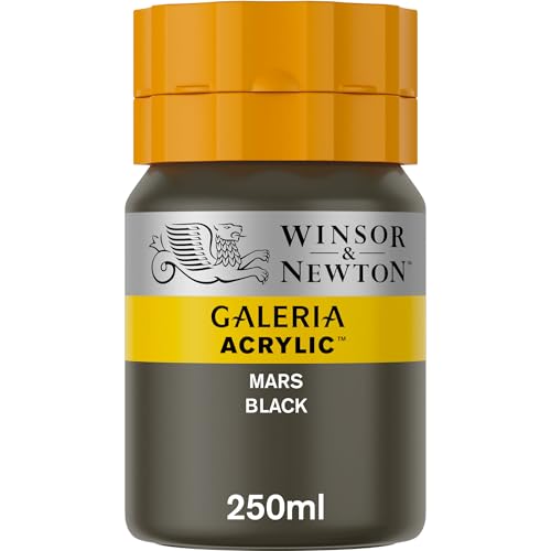 Winsor & Newton 2137386 Galeria Acrylfarbe, hohe Pigmentierung, lichtecht, buttrige Konsistenz, 250 ml Tube - Marsschwarz von Winsor & Newton