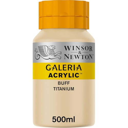 Winsor & Newton 2150060 Galeria Acrylfarbe, hohe Pigmentierung, lichtecht, buttrige Konsistenz, 500 ml Topf - Gelbliches Titan von Winsor & Newton