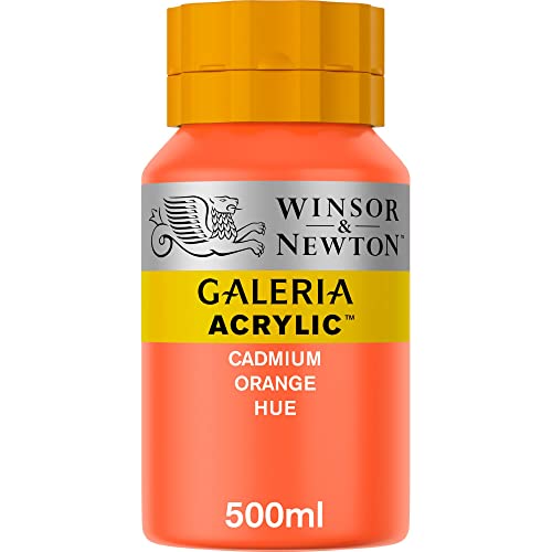 Winsor & Newton 2150090 Galeria Acrylfarbe, hohe Pigmentierung, lichtecht, buttrige Konsistenz, 500 ml Topf - Kadmiumorange von Winsor & Newton