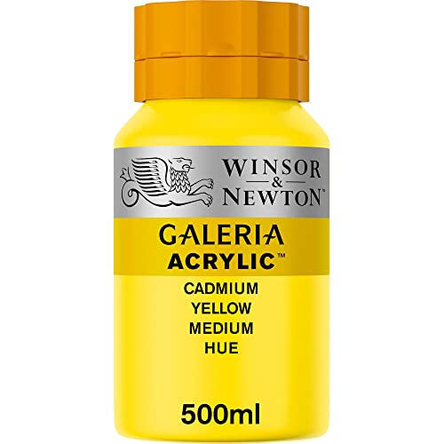 Winsor & Newton 2150120 Galeria Acrylfarbe, hohe Pigmentierung, lichtecht, buttrige Konsistenz, 500 ml Topf - Kadmiumgelb Mittel von Winsor & Newton