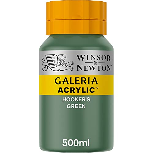 Winsor & Newton 2150311 Galeria Acrylfarbe, hohe Pigmentierung, lichtecht, buttrige Konsistenz, 500 ml Topf - Hooker's Grün von Winsor & Newton