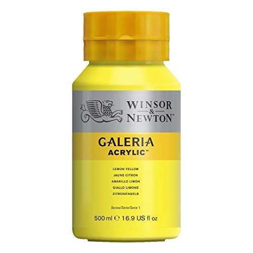 Winsor & Newton 2150346 Galeria Acrylfarbe, hohe Pigmentierung, lichtecht, buttrige Konsistenz, 500 ml Topf - Zitronengelb von Winsor & Newton