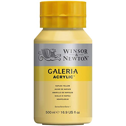 Winsor & Newton 2150422 Galeria Acrylfarbe, hohe Pigmentierung, lichtecht, buttrige Konsistenz, 500 ml Topf - Neapelgelb von Winsor & Newton