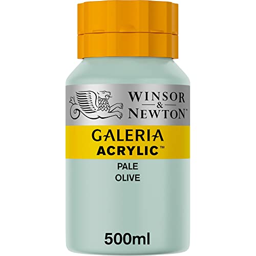 Winsor & Newton 2150435 Galeria Acrylfarbe, hohe Pigmentierung, lichtecht, buttrige Konsistenz, 500 ml Topf - Olivgrün Blass von Winsor & Newton