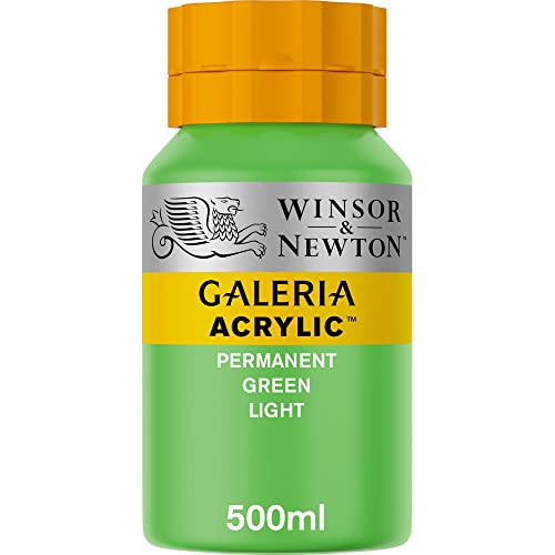 Winsor & Newton 2150483 Galeria Acrylfarbe, hohe Pigmentierung, lichtecht, buttrige Konsistenz, 500 ml Topf - Permanentgrün Hell von Winsor & Newton