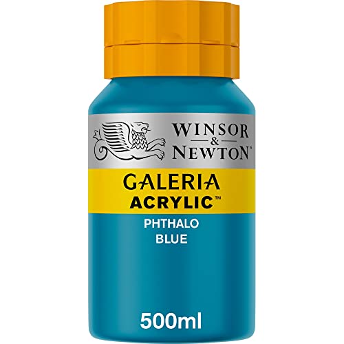 Winsor & Newton 2150516 Galeria Acrylfarbe, hohe Pigmentierung, lichtecht, buttrige Konsistenz, 500 ml Topf - Phthaloblau von Winsor & Newton