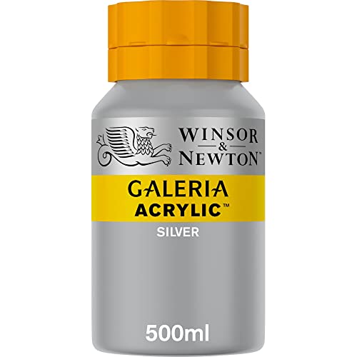 Winsor & Newton 2150617 Galeria Acrylfarbe, hohe Pigmentierung, lichtecht, buttrige Konsistenz, 500 ml Topf - Silber von Winsor & Newton