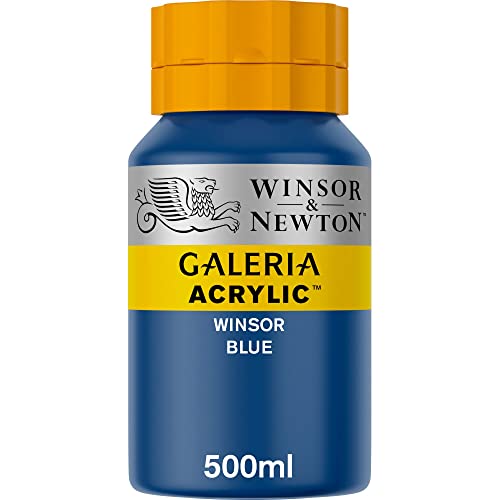 Winsor & Newton 2150706 Galeria Acrylfarbe, hohe Pigmentierung, lichtecht, buttrige Konsistenz, 500 ml Topf - Winsorblau von Winsor & Newton