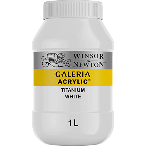 Winsor & Newton 2154644 Galeria Acrylfarbe, hohe Pigmentierung, lichtecht, buttrige Konsistenz, 1000 ml Topf - Titanweiß von Winsor & Newton