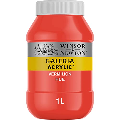 Winsor & Newton 2154682 Galeria Acrylfarbe, hohe Pigmentierung, lichtecht, buttrige Konsistenz, 1000 ml Topf - Zinnober von Winsor & Newton
