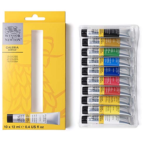 Winsor & Newton 2190605 Galeria Acrylfarben Set, Mehrfarbig, 10 Farben Starterset, 12 Milliliter von Winsor & Newton