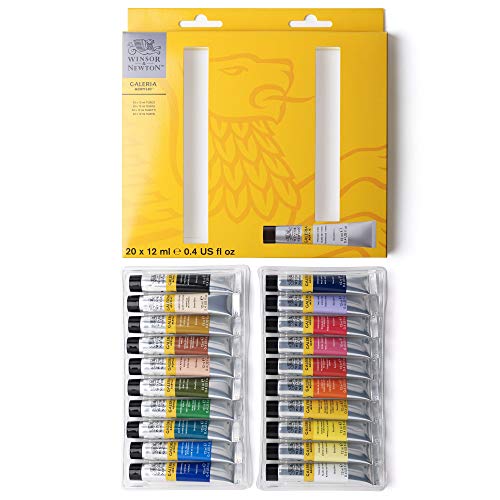 Winsor & Newton 2190606 Galeria Acrylfarben Set, Mehrfarbig, 20 Farben Starterset, 240 Milliliter von Winsor & Newton