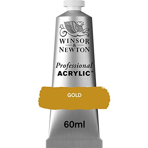 Winsor & Newton 2320283 Professional Acrylfarbe in Künstlerqualität, hohe Farbbrillanz & Deckkraft, Archivqualität, 60ml Tube - Gold von Winsor & Newton