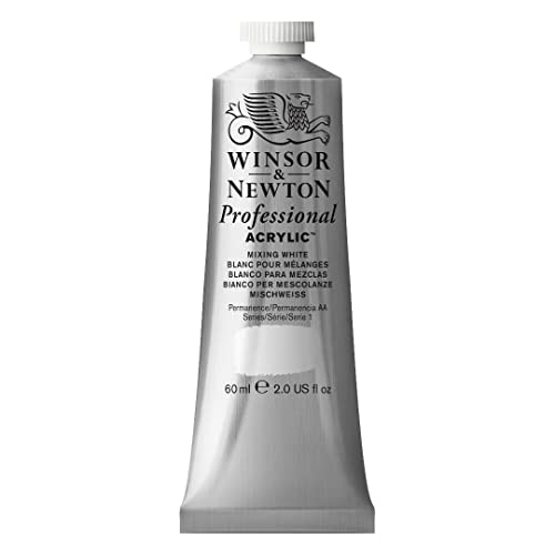 Winsor & Newton 2320415 Professional Acrylfarbe in Künstlerqualität, hohe Farbbrillanz & Deckkraft, Archivqualität, 60ml Tube - Mischweiss von Winsor & Newton