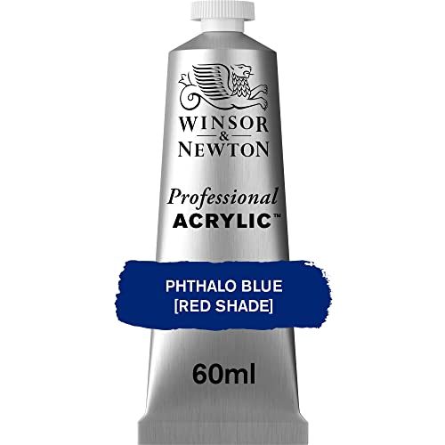 Winsor & Newton 2320514 Professional Acrylfarbe in Künstlerqualität, hohe Farbbrillanz & Deckkraft, Archivqualität, 60ml Tube - Phthaloblau Rotton von Winsor & Newton