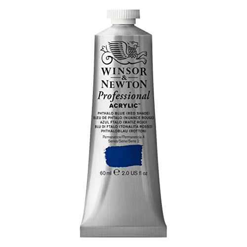 Winsor & Newton 2320514 Professional Acrylfarbe in Künstlerqualität, hohe Farbbrillanz & Deckkraft, Archivqualität, 60ml Tube - Phthaloblau Rotton von Winsor & Newton