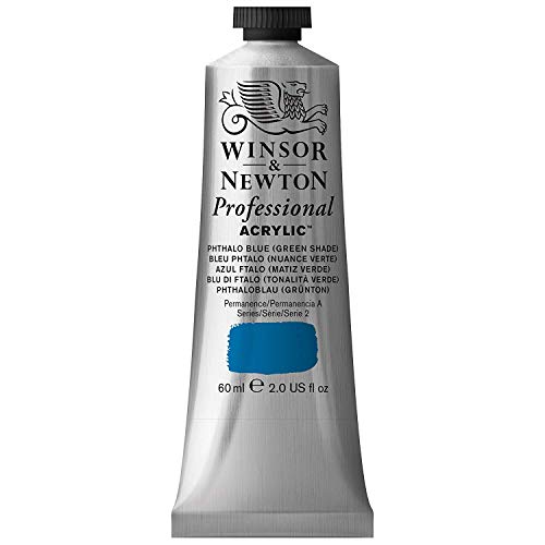 Winsor & Newton 2320515 Professional Acrylfarbe in Künstlerqualität, hohe Farbbrillanz & Deckkraft, Archivqualität, 60ml Tube - Phthaloblau Grünton von Winsor & Newton