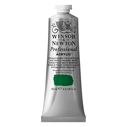 Winsor & Newton 2320521 Professional Acrylfarbe in Künstlerqualität, hohe Farbbrillanz & Deckkraft, Archivqualität, 60ml Tube - Phthalogrün Gelbton von Winsor & Newton