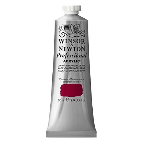 Winsor & Newton 2320545 Professional Acrylfarbe in Künstlerqualität, hohe Farbbrillanz & Deckkraft, Archivqualität, 60ml Tube - Quinacridone Magenta von Winsor & Newton