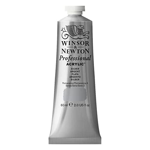 Winsor & Newton 2320617 Professional Acrylfarbe in Künstlerqualität, hohe Farbbrillanz & Deckkraft, Archivqualität, 60ml Tube - Silber von Winsor & Newton