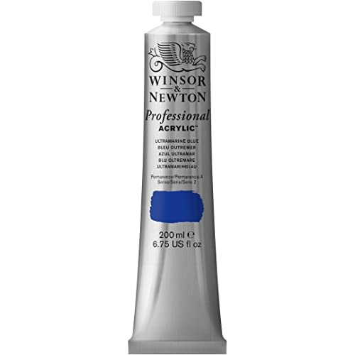 Winsor & Newton 2337664 Professional Acrylfarbe in Künstlerqualität, hohe Farbbrillanz & Deckkraft, Archivqualität, 200ml Tube - Ultramarinblau von Winsor & Newton