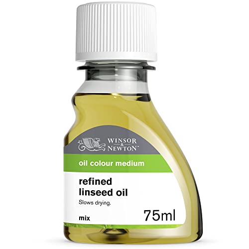 Winsor & Newton 2621748 Gereinigtes Leinöl für Ölfarben, alterungsbeständig, steigert den Glanz und die Transparenz von Ölfarben, verlangsamt den Trocknungsprozess - 75ml Flasche von Winsor & Newton