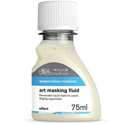 Winsor & Newton 2621759 Aquarell Maskiergummi flüssig, abziehbares Rubbelkrepp für präzise und kantenscharfe Linienführung inmitten fließender Aquarellfarbe, 75ml Flasche von Winsor & Newton