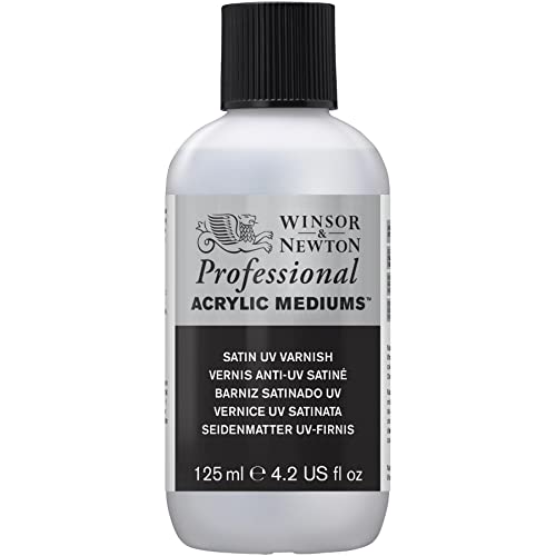 Winsor & Newton 3030931 UV - Firnis Seidenmatt, Schutzschicht für Acrylbilder - 125ml Flasche von Winsor & Newton