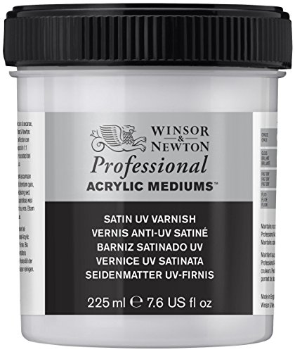 Winsor & Newton 3040931 UV - Firnis Seidenmatt, Schutzschicht für Acrylbilder - 225ml Flasche von Winsor & Newton