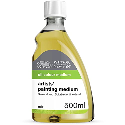 Winsor & Newton 3049734 Ölmalmittel, Künstler Malmittel aus Leinöl-Standöl & Terpentinersatz, Verdünnt die Konsistenz der Farbe und verbessert das Fließvermögen und die Transparenz - 500 ml Flasche von Winsor & Newton