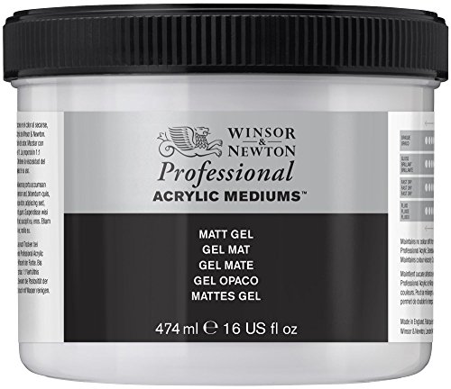 Winsor & Newton 3050915 Mattes Gel Malmittel, Reduziert den Glanz der Acrylfarbe - 474ml Topf von Winsor & Newton