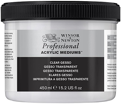 Winsor & Newton 3050919 Klares Gesso, Grundierung für Acrylfarben, Ölfarben, Alkydfarben - 450ml Topf von Winsor & Newton