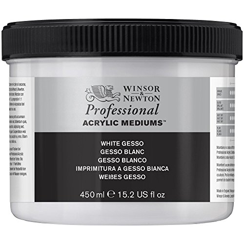 Winsor & Newton 3050920 Weisses Gesso, Grundierung für Acrylfarben, Ölfarben, Alkydfarben - 450ml Topf von Winsor & Newton