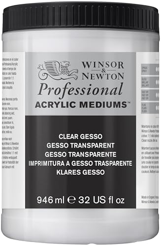 Winsor & Newton 3054919 Klares Gesso, Grundierung für Acrylfarben, Ölfarben, Alkydfarben - 946ml Topf von Winsor & Newton