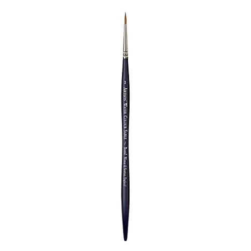 Winsor & Newton 5067002 Professional Sable Aquarell Pinsel aus Kolinski Marderhaar für ausgezeichnete Farbtragekapazität, Sprungkraft, Punktgenauigkeit - Rund Nr. 2 - 1,8 mm - kurzer Stiel von Winsor & Newton