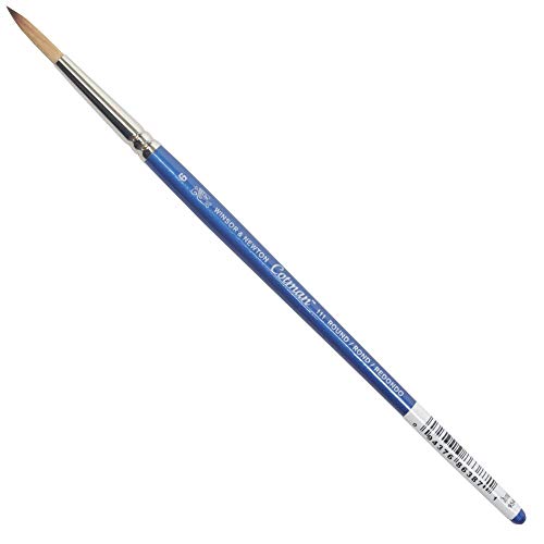 Winsor & Newton 5301006 Cotman Aquarell Synthetikhaar Pinsel - Serie 111 - Rundpinsel, kurzer Stiel mit exzellenter Sprungkraft, Farbtragekraft und Punktgenauigkeit - Nr. 6 - 3,6 mm von Winsor & Newton