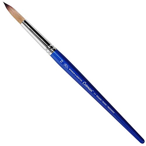 Winsor & Newton 5301012 Cotman Aquarell Synthetikhaar Pinsel - Serie 111 - Rundpinsel, kurzer Stiel mit exzellenter Sprungkraft, Farbtragekraft und Punktgenauigkeit - Nr. 12 - 7,9 mm von Winsor & Newton