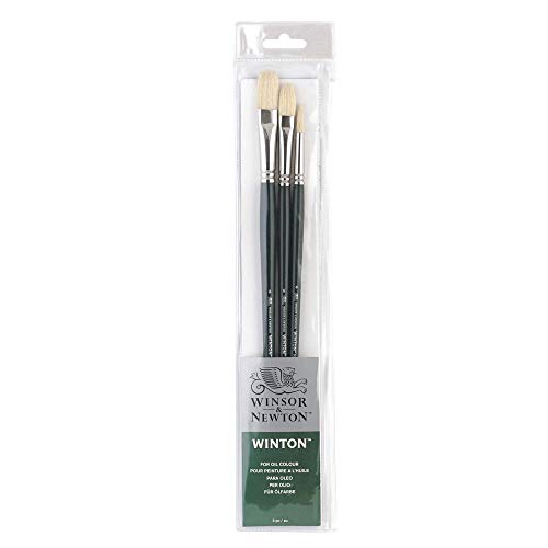 Winsor & Newton 5990605 Winton Set 3 Pinsel, für Ölfarbe, Acrylfarbe und Alkydfarbe von Winsor & Newton