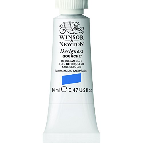 Winsor & Newton 605137 Designer Gouache - Cölinblau, 14ml Tube - matte deckende Gouachefarben, Ideal für Gouachemalerei, Brillante, lichtechte Farben mit großer Deckkraft von Winsor & Newton