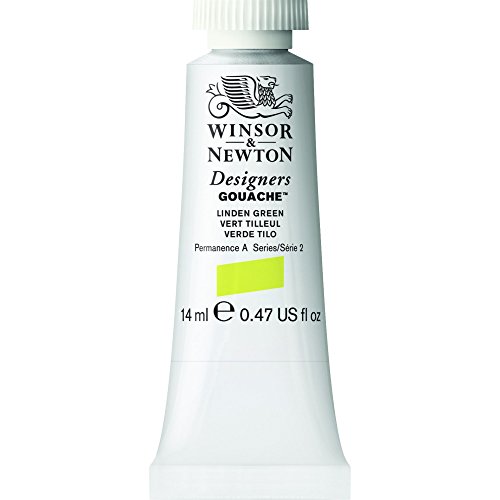 Winsor & Newton 605369 Designer Gouache - Lindgrün, 14ml Tube - matte deckende Gouachefarben, Ideal für Gouachemalerei, Brillante, lichtechte Farben mit großer Deckkraft von Winsor & Newton