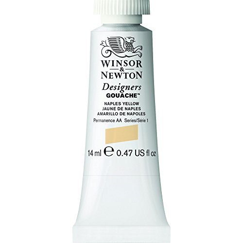 Winsor & Newton 605422 Designer Gouache - Neapelgelb, 14ml Tube - matte deckende Gouachefarben, Ideal für Gouachemalerei, Brillante, lichtechte Farben mit großer Deckkraft von Winsor & Newton