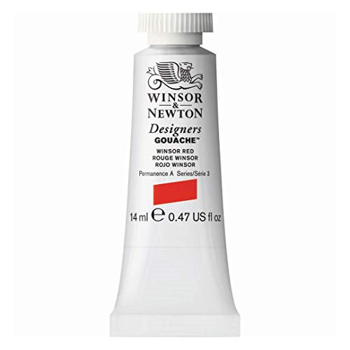 Winsor & Newton 605726 Designer Gouache - Winsorrot, 14ml Tube - matte deckende Gouachefarben, Ideal für Gouachemalerei, Brillante, lichtechte Farben mit großer Deckkraft von Winsor & Newton