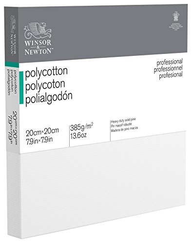 Winsor & Newton 6206008 Professional Keilrahmen aus Baumwollmischgewebe, 385 g/m², 3-fach grundiert, mittlere Körnung, ideal für die Ölfarben und Acrylfarben - 20x20cm von Winsor & Newton